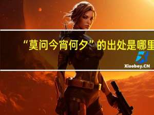“莫问今宵何夕”的出处是哪里
