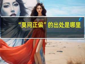 “莫问正偏”的出处是哪里