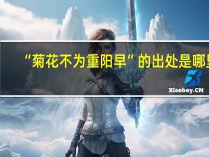 “菊花不为重阳早”的出处是哪里