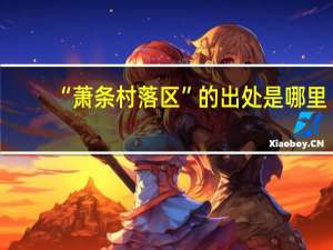 “萧条村落区”的出处是哪里