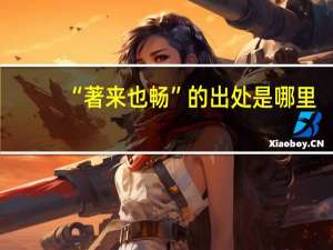 “著来也畅”的出处是哪里