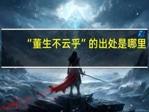 “董生不云乎”的出处是哪里