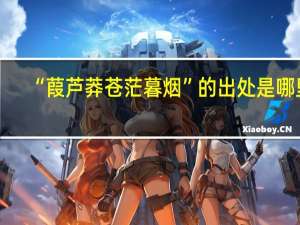 “葭芦莽苍茫暮烟”的出处是哪里