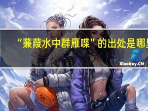 “蒹葭水中群雁喋”的出处是哪里