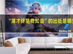 “薄才终是费知音”的出处是哪里