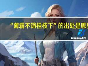 “薄霜不销桂枝下”的出处是哪里
