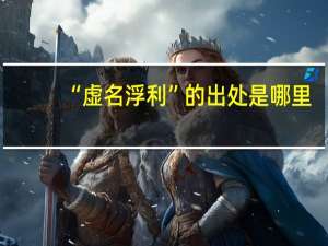 “虚名浮利”的出处是哪里