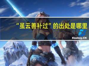 “虽云善补过”的出处是哪里