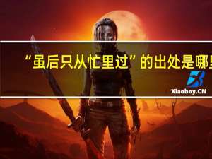 “虽后只从忙里过”的出处是哪里