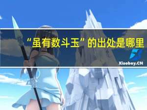 “虽有数斗玉”的出处是哪里