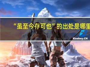 “虽至今存可也”的出处是哪里