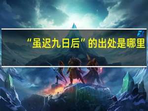 “虽迟九日后”的出处是哪里