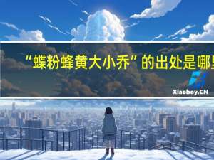 “蝶粉蜂黄大小乔”的出处是哪里