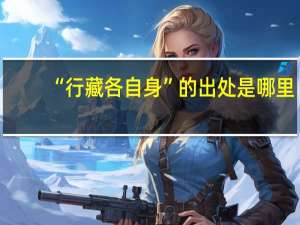 “行藏各自身”的出处是哪里