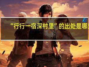 “行行一宿深村里”的出处是哪里