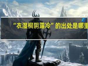 “衣湿桐阴露冷”的出处是哪里
