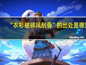 “衣衫破碎风刮骨”的出处是哪里