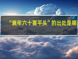 “衰年六十喜平头”的出处是哪里