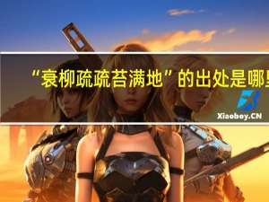 “衰柳疏疏苔满地”的出处是哪里