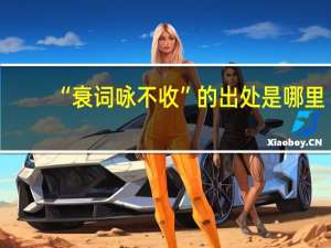 “衰词咏不收”的出处是哪里