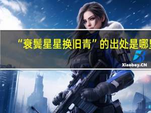 “衰鬓星星换旧青”的出处是哪里