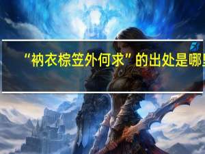 “衲衣棕笠外何求”的出处是哪里