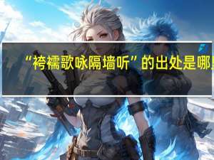 “袴襦歌咏隔墙听”的出处是哪里