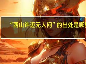 “西山许迈无人问”的出处是哪里