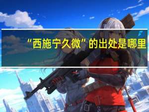 “西施宁久微”的出处是哪里