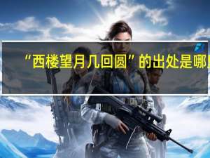 “西楼望月几回圆”的出处是哪里