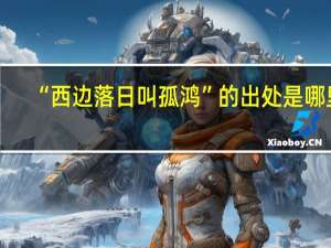 “西边落日叫孤鸿”的出处是哪里