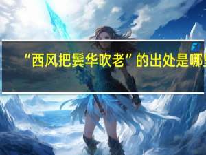 “西风把鬓华吹老”的出处是哪里