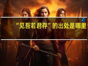 “见吾若君存”的出处是哪里