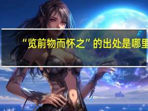 “览前物而怀之”的出处是哪里