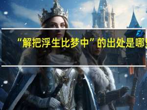 “解把浮生比梦中”的出处是哪里