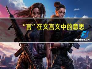 “言”在文言文中的意思