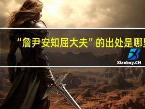 “詹尹安知屈大夫”的出处是哪里