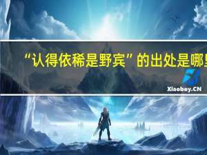 “认得依稀是野宾”的出处是哪里