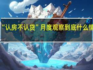 “认房不认贷”月度观察 到底什么情况嘞