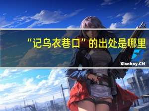 “记乌衣巷口”的出处是哪里