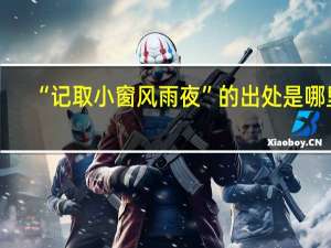 “记取小窗风雨夜”的出处是哪里