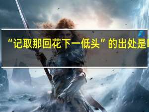 “记取那回花下一低头”的出处是哪里