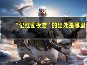 “记红窗夜雪”的出处是哪里