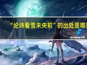 “论诗看雪未央前”的出处是哪里