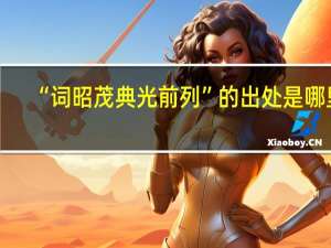 “词昭茂典光前列”的出处是哪里