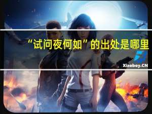 “试问夜何如”的出处是哪里