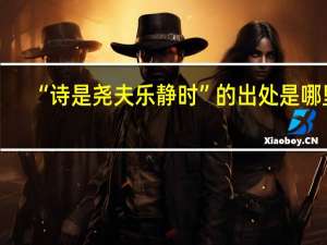 “诗是尧夫乐静时”的出处是哪里