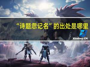 “诗题忽记名”的出处是哪里