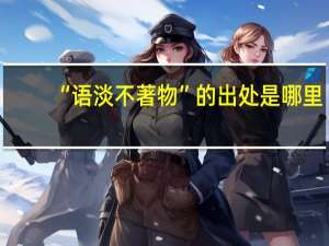 “语淡不著物”的出处是哪里