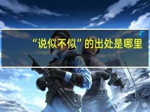 “说似不似”的出处是哪里